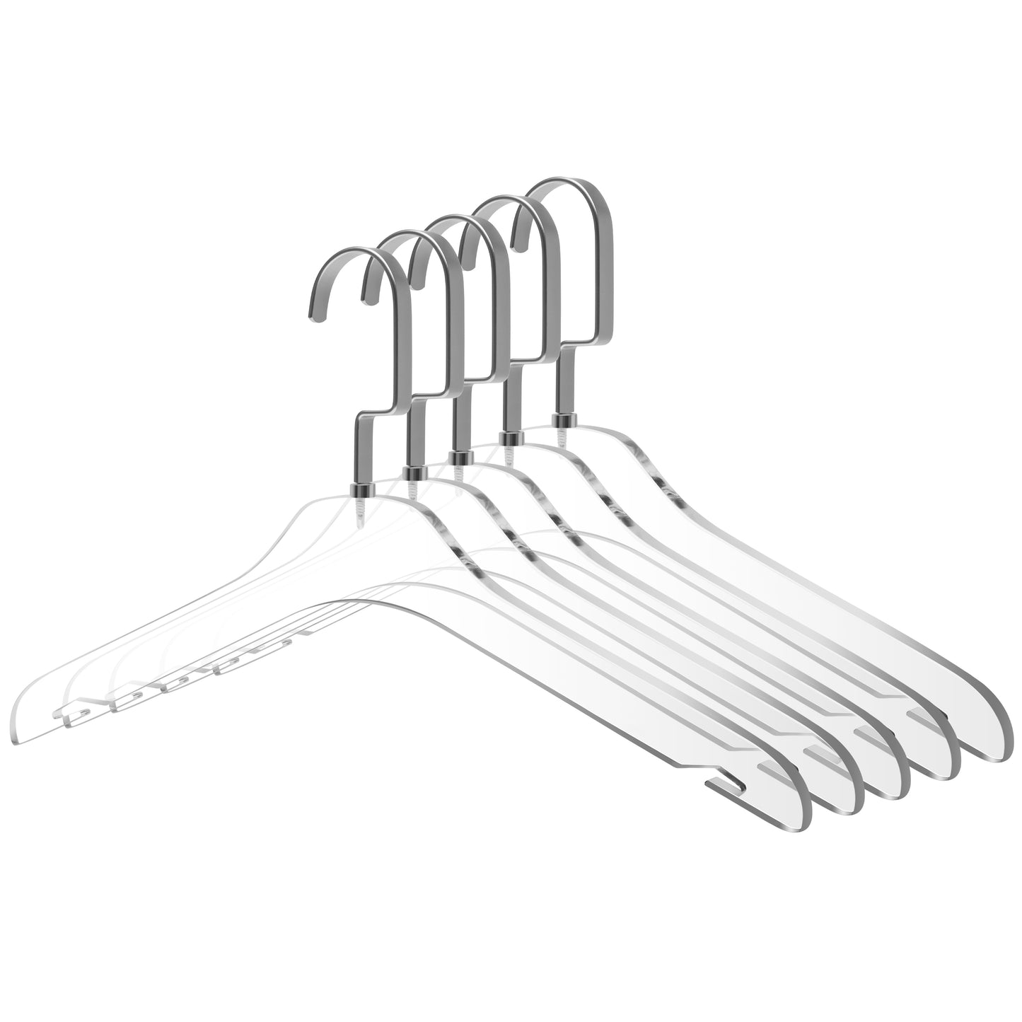 AC10 - 17" Clear Acrylic Hanger for The Bedroom and Coat Closets, for Coats Suits and Shirts - Thickness 0.39" - 50 Hangers