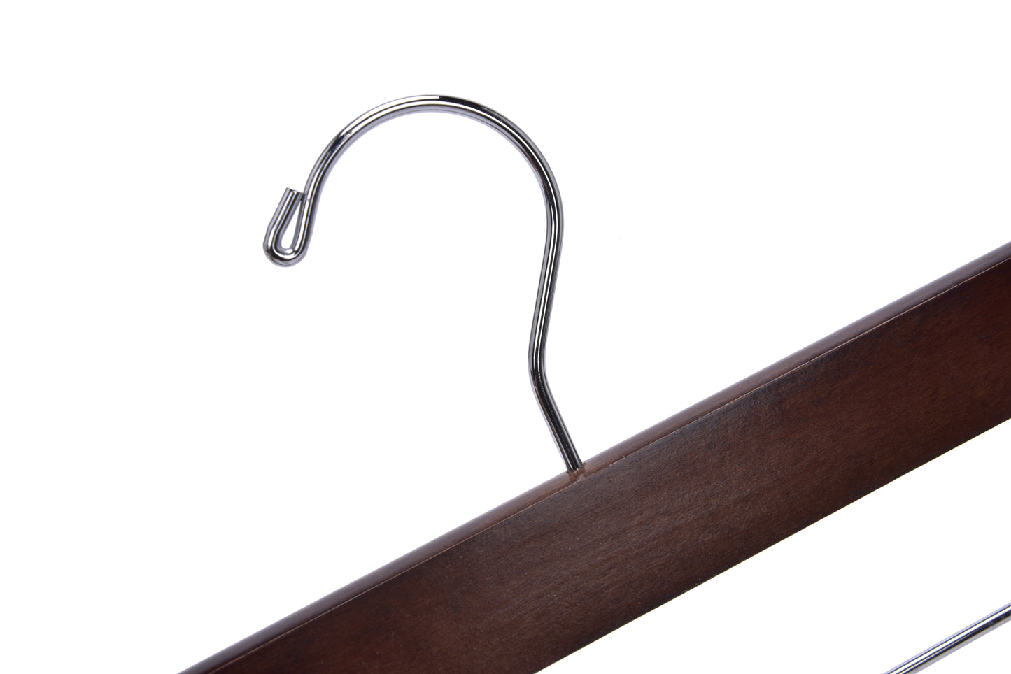 W023 - Wooden Straight Skirt Hangers-Walnut/Chrome Hook -100