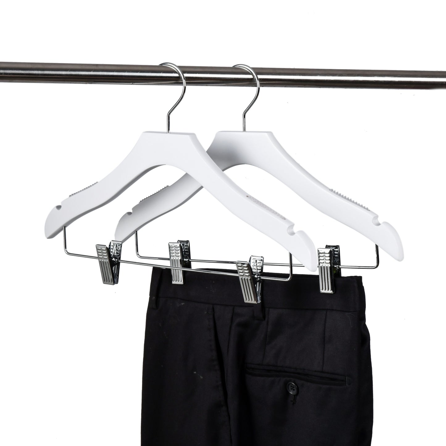 WK15 - 14.5" Luxury Kids Wooden Skirt Hanger - White