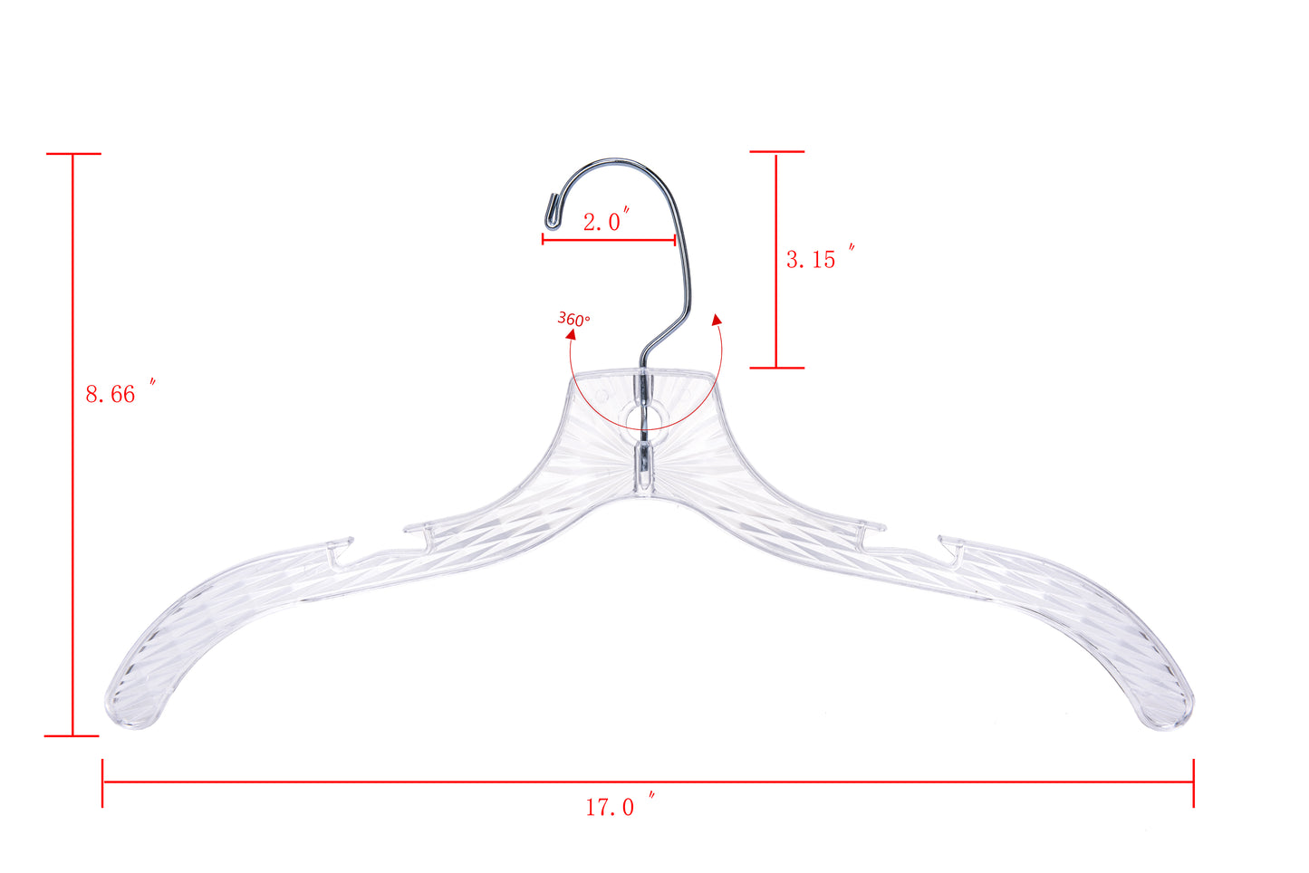 P020 - Crystal Plastic Shirt Hanger - 100 Hangers