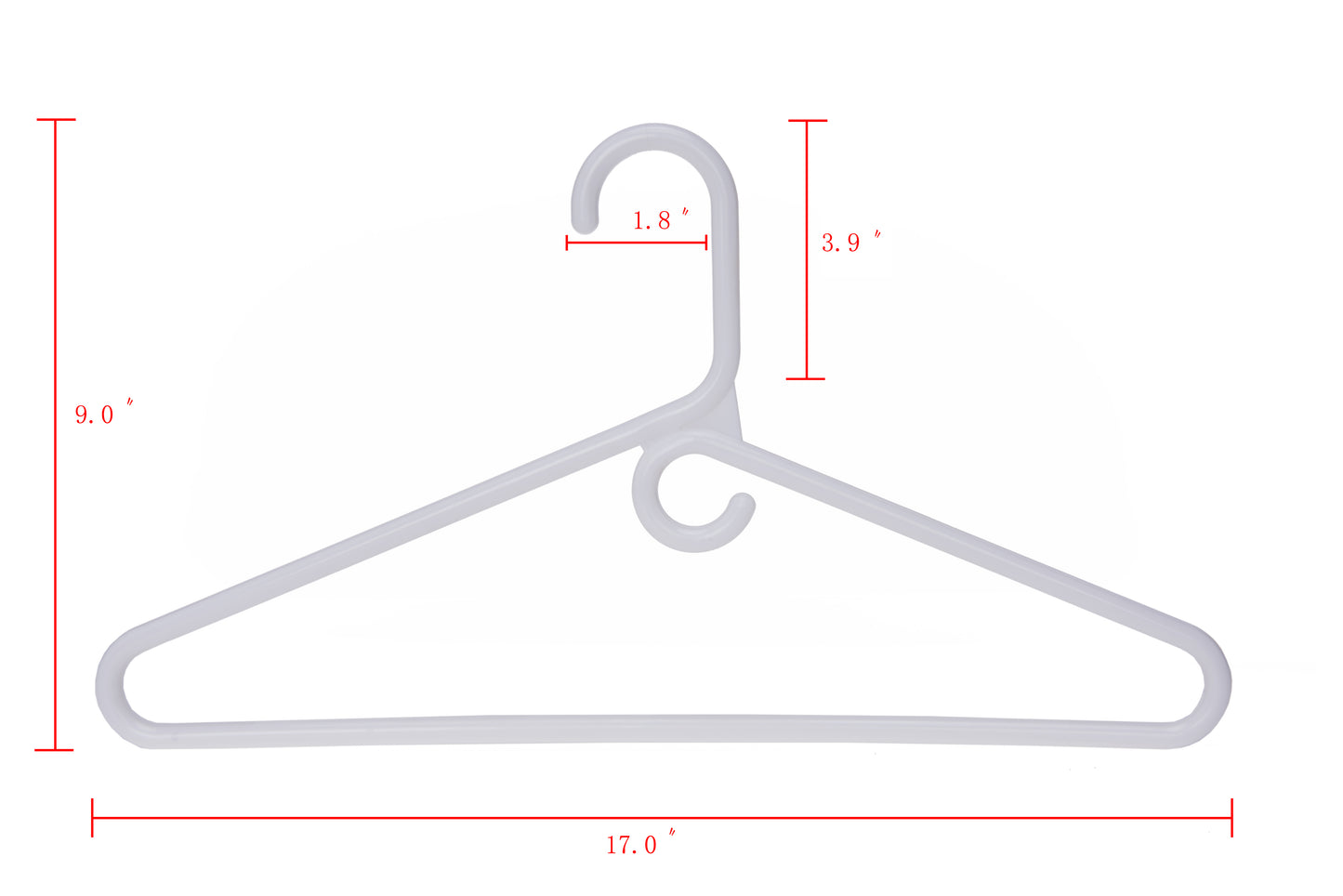 P031 - Plastic Heavy-Duty Hanger White - 100 Hangers