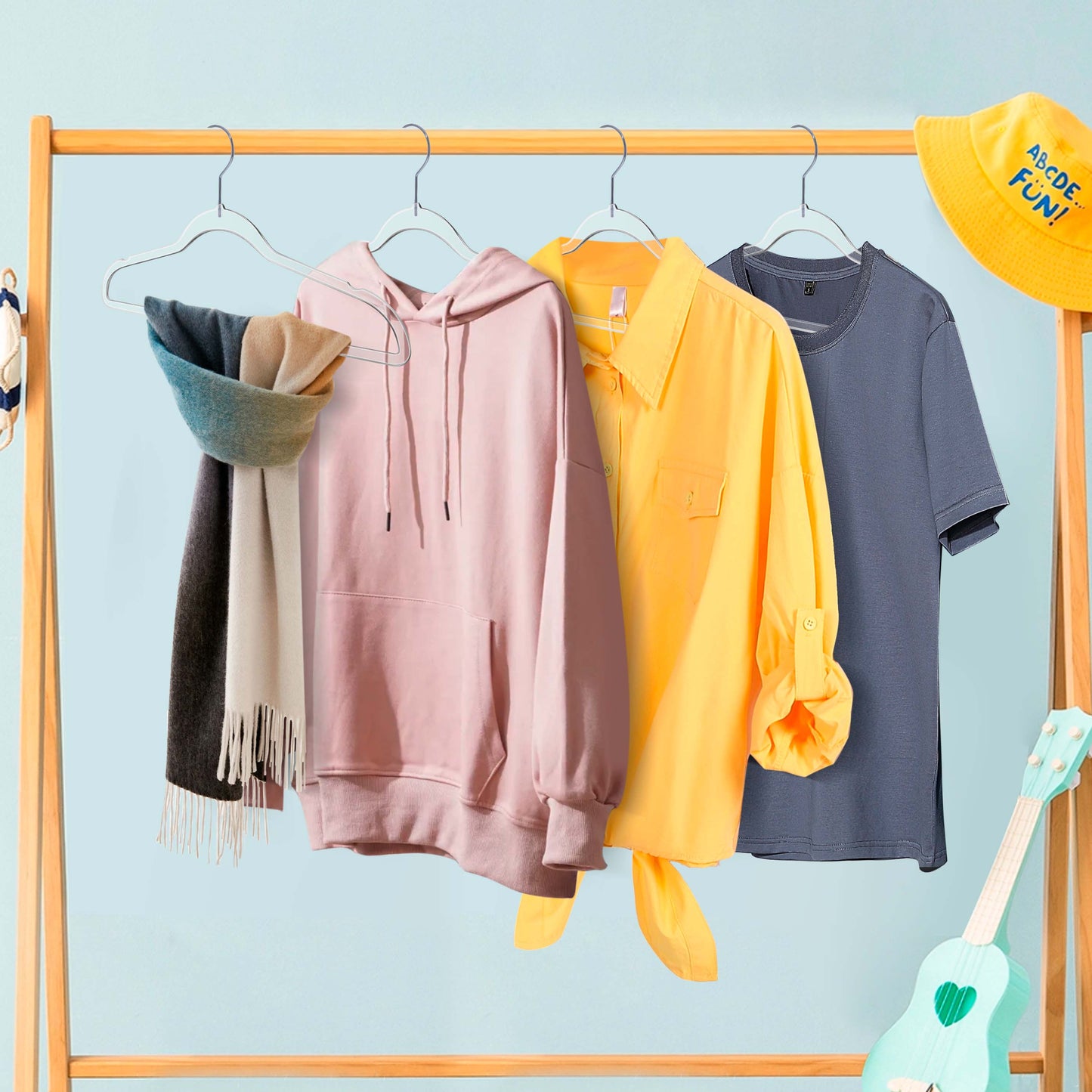 P250 - Plastic Shirt Hangers Slim Heavy Duty - Clear - 200 Hangers