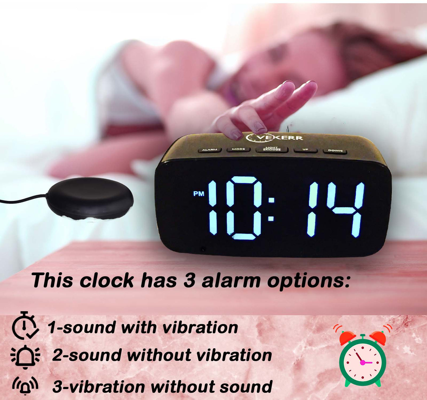 Vekerr Vibration Alarm Clock - 48 Pieces