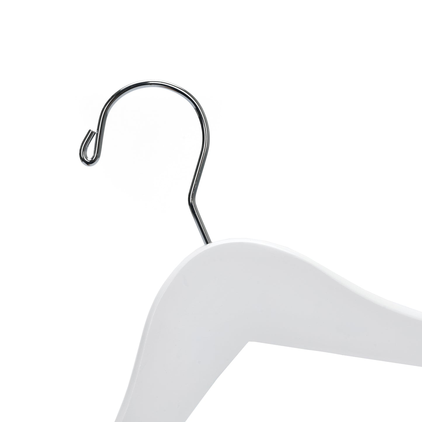 WB41 - Semi Curved Wooden Hanger, 10" White, Junior Kids Size - 80