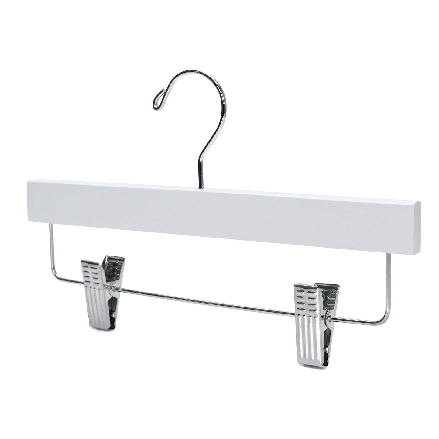 WK43 - Straight Wooden Hanger, 11" White, Junior and Kids Size - 120