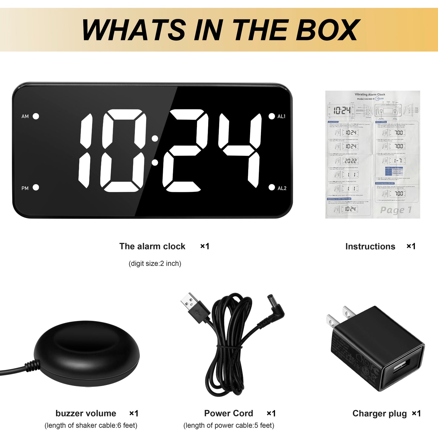 Vekerr Vibration Alarm Clock - 12 Pieces 