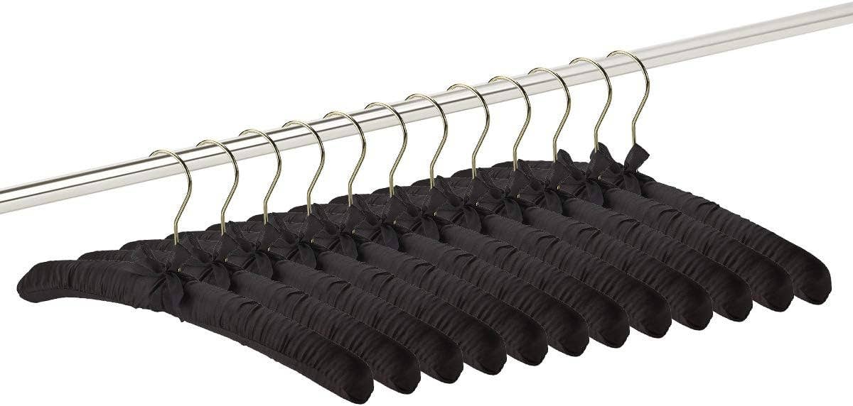 3770 – Satin Padded Hanger – 15.75" – Ivory / White / Black