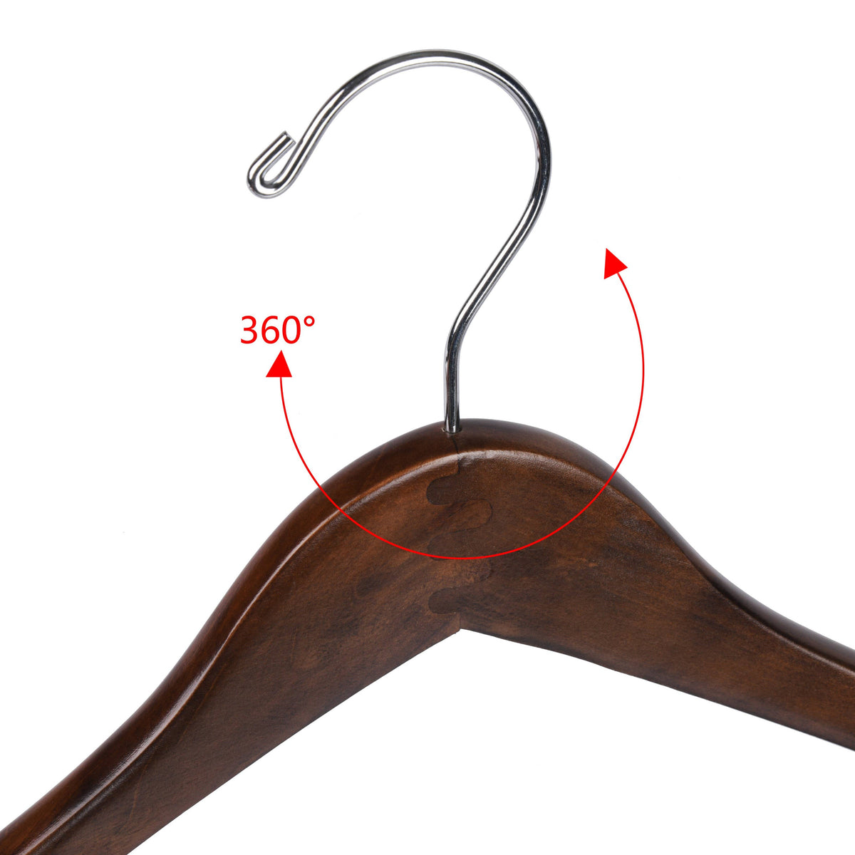 W5423 – Curved Wooden Coat & Suit Hanger with Locking Bar – 17" – Retro