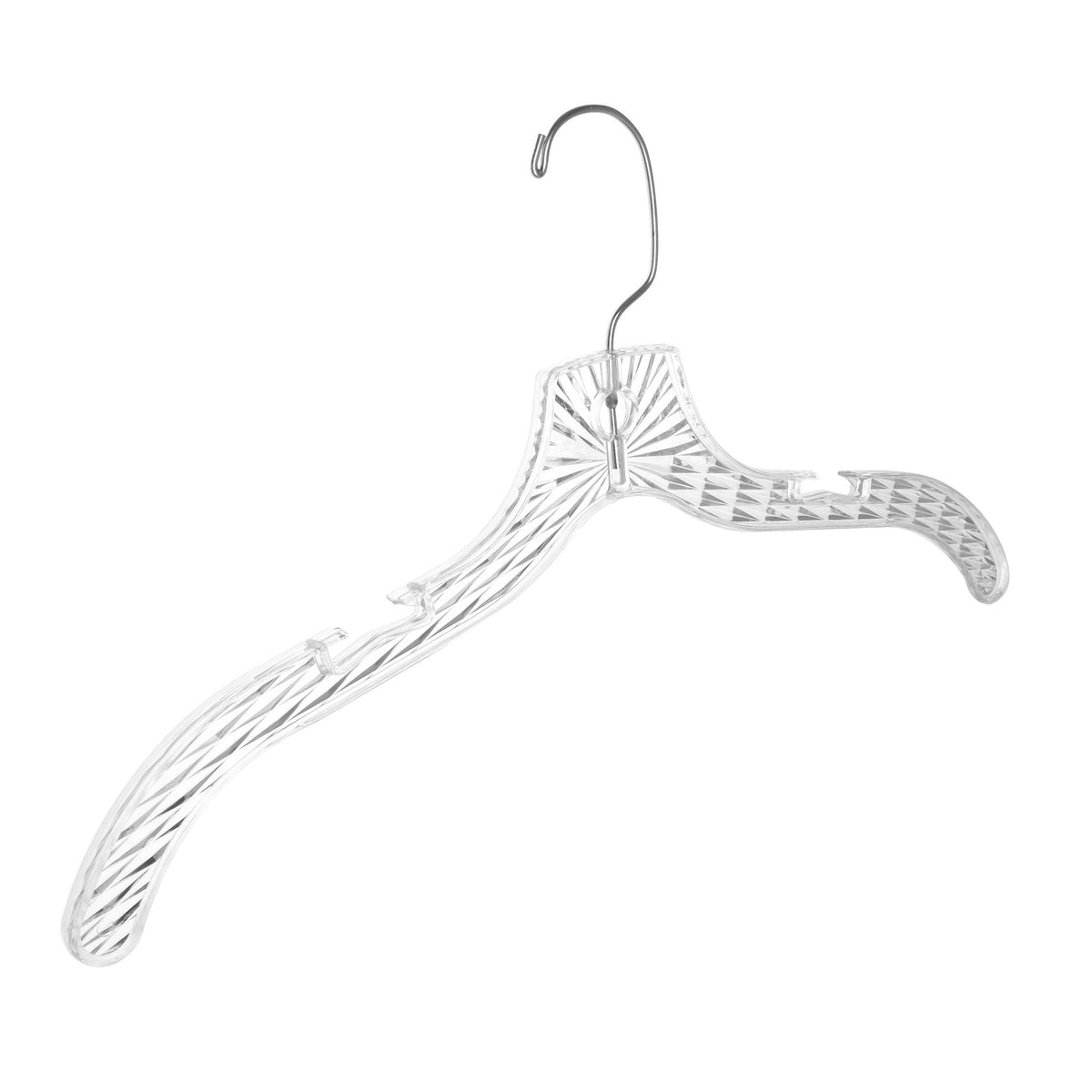 5501 – Crystal Clear Plastic Shirt Hanger – 17" – Clear
