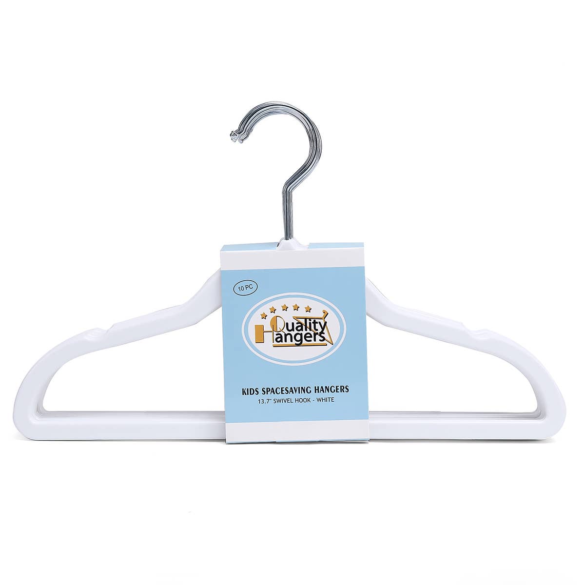 P415-WT – Kids Slim ABS Plastic Shirt Hanger – 13.7" – White