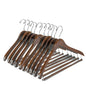 W5423 – Curved Wooden Coat & Suit Hanger with Locking Bar – 17" – Retro