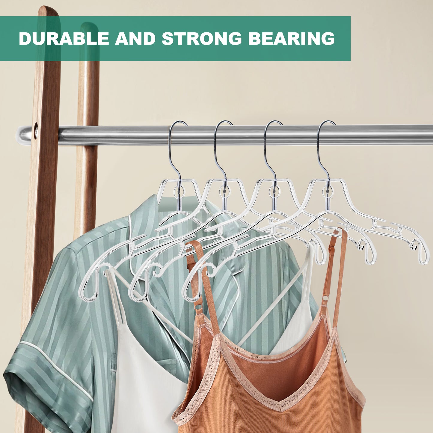 6150 Clear Hanger 16.7" Adult Shirt Swivel Hook - 96 PACK