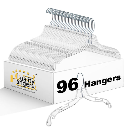 6150 Clear Hanger 16.7" Adult Shirt Swivel Hook - 96 PACK