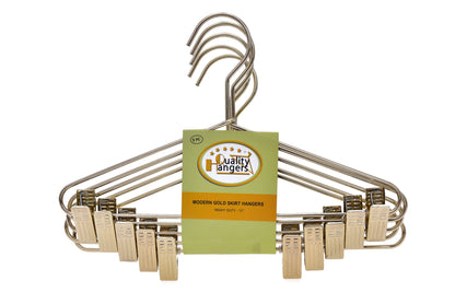 M072 - Gold Hangers Heavy Duty with Clips - 60 Hangers