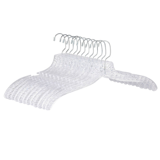 5501 – Crystal Clear Plastic Shirt Hanger – 17" – Clear