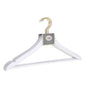 WS70-WT-GL – Ultra-Slim Wooden Suit Hanger with Pant Bar – 16" – White / Gold Hook