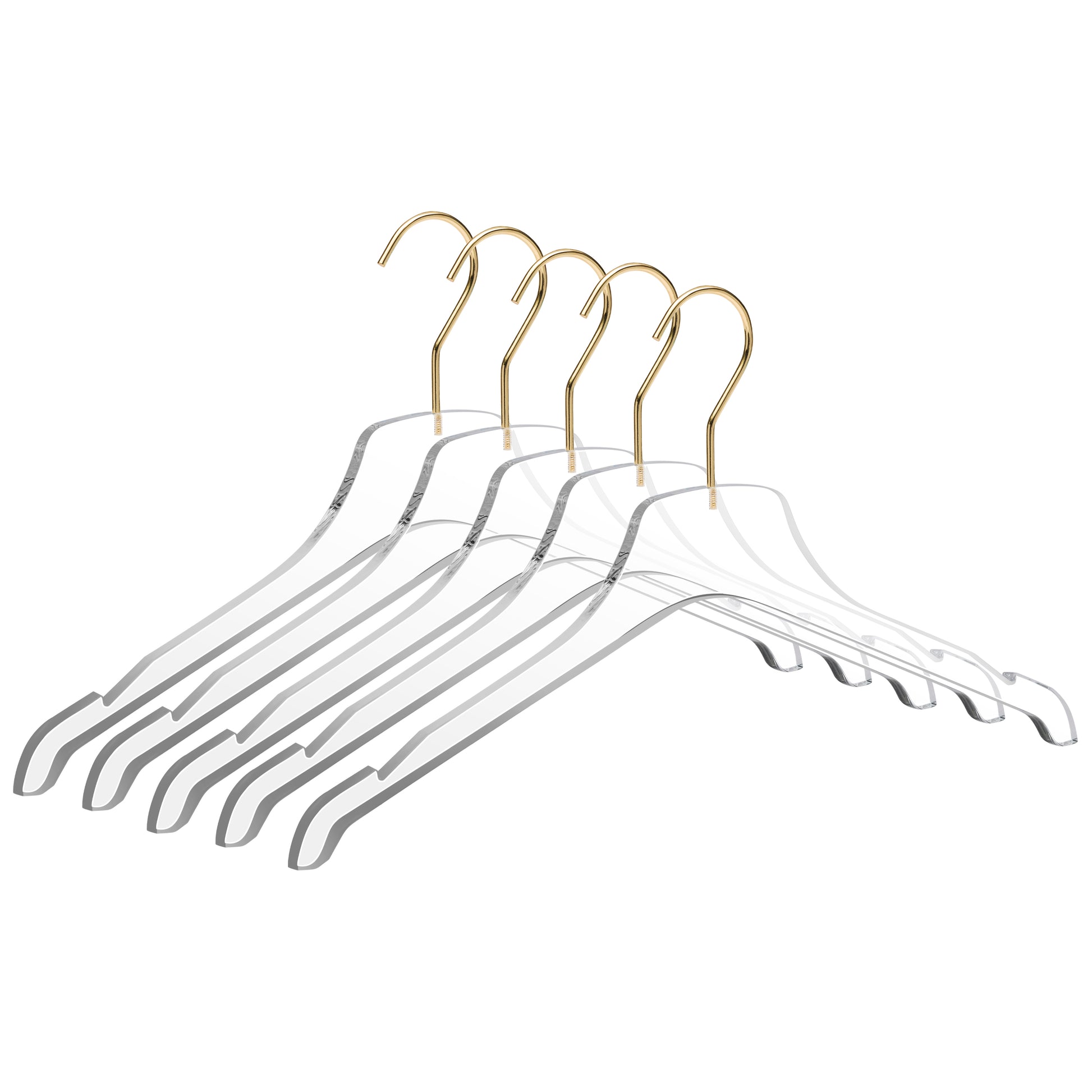 17" Clear Acrylic Hanger for The Bedroom and Coat Closets, for Coats Suits and Shirts - Thickness 0.39" - 100 Hangers