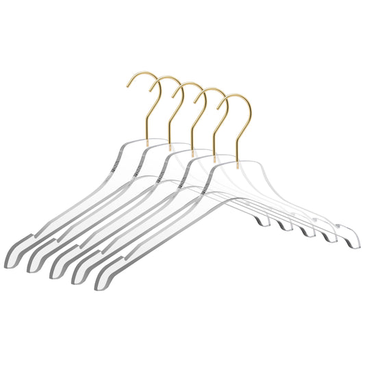 17" Clear Acrylic Hanger for The Bedroom and Coat Closets, for Coats Suits and Shirts - Thickness 0.39" - 90 Hangers