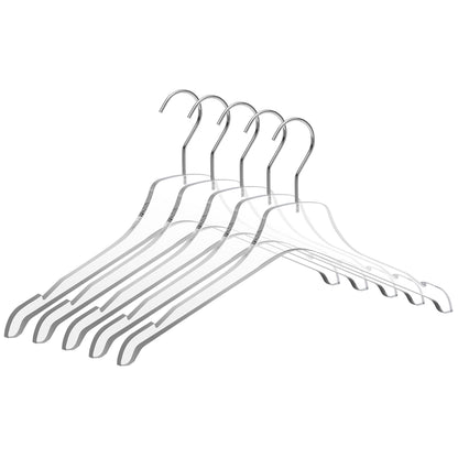 17" Clear Acrylic Hanger for The Bedroom and Coat Closets, for Coats Suits and Shirts - Thickness 0.39" - 100 Hangers