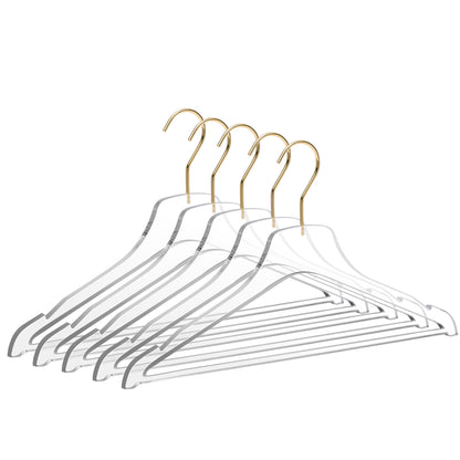 8011 - 17" Clear Acrylic Hanger with Bar for The Bedroom and Coat Closets, for Coats Suits and Shirts - Thickness 0.39" - 100 Hangers 