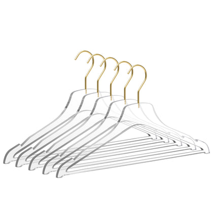 8011 - 17" Clear Acrylic Hanger with Bar for The Bedroom and Coat Closets, for Coats Suits and Shirts - Thickness 0.39" - 90 Hangers 