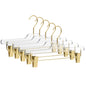 8020 - 14" Clear Acrylic Skirt Pant Hanger with Clips for The Bedroom Closets, for Skirts Pants and Shirts - Thickness 0.39" - 90 Hangers