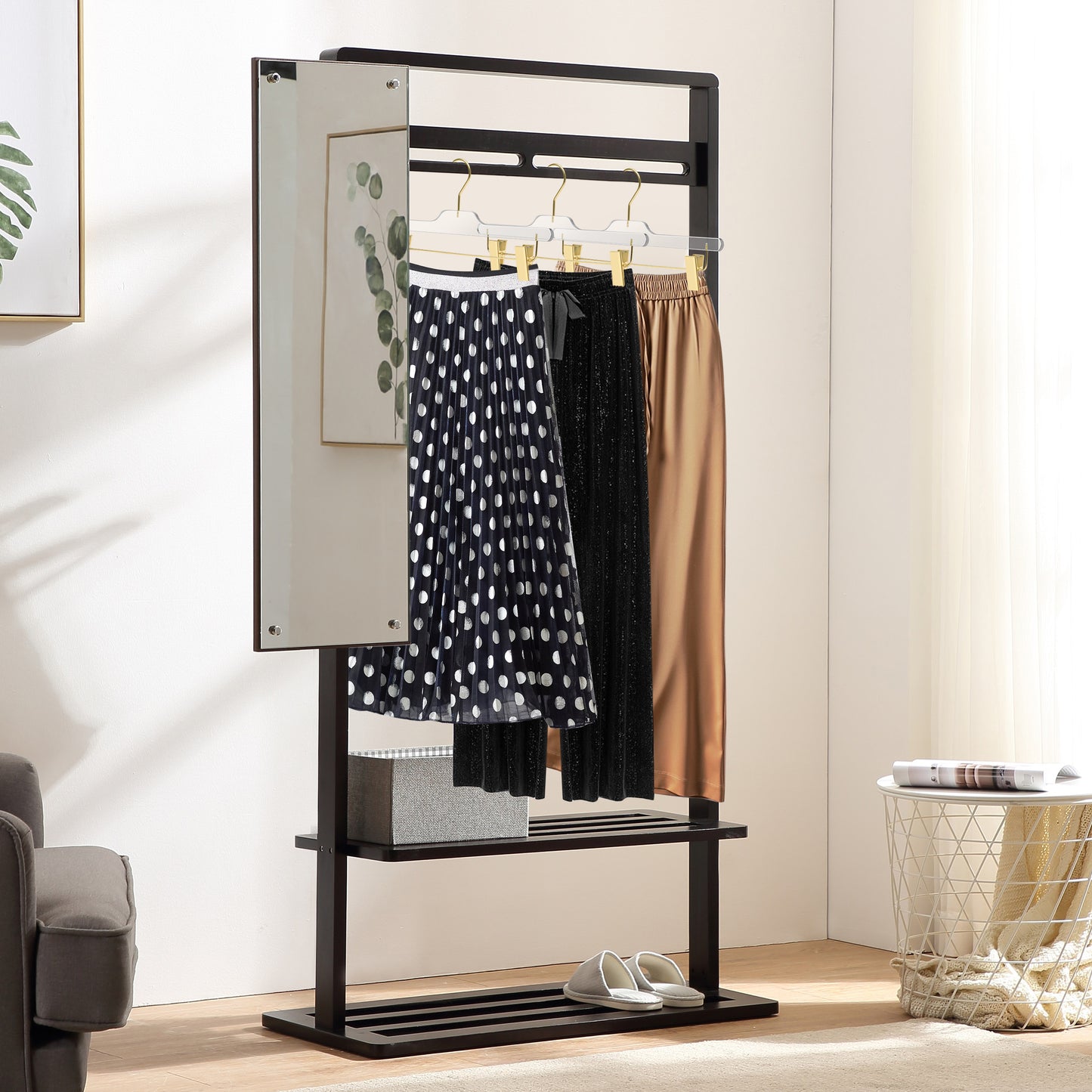 8020 - 14" Clear Acrylic Skirt Pant Hanger with Clips for The Bedroom Closets, for Skirts Pants and Shirts - Thickness 0.39" - 90 Hangers