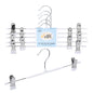 PVC32-WT – Non-Slip PVC-Coated Metal Skirt & Pant Hanger with Clips – 13" – White