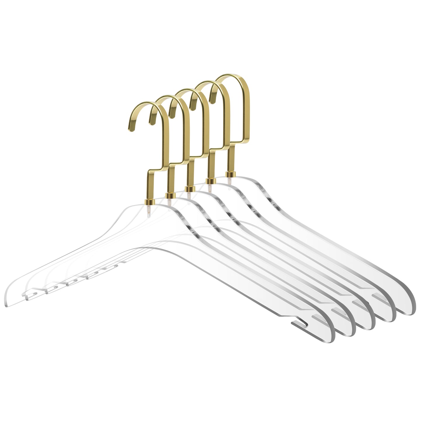AC10 - 17" Clear Acrylic Hanger for The Bedroom and Coat Closets, for Coats Suits and Shirts - Thickness 0.39" - 50 Hangers