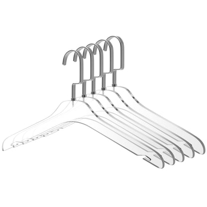 AC10 - 17" Clear Acrylic Hanger for The Bedroom and Coat Closets, for Coats Suits and Shirts - Thickness 0.39" - 50 Hangers