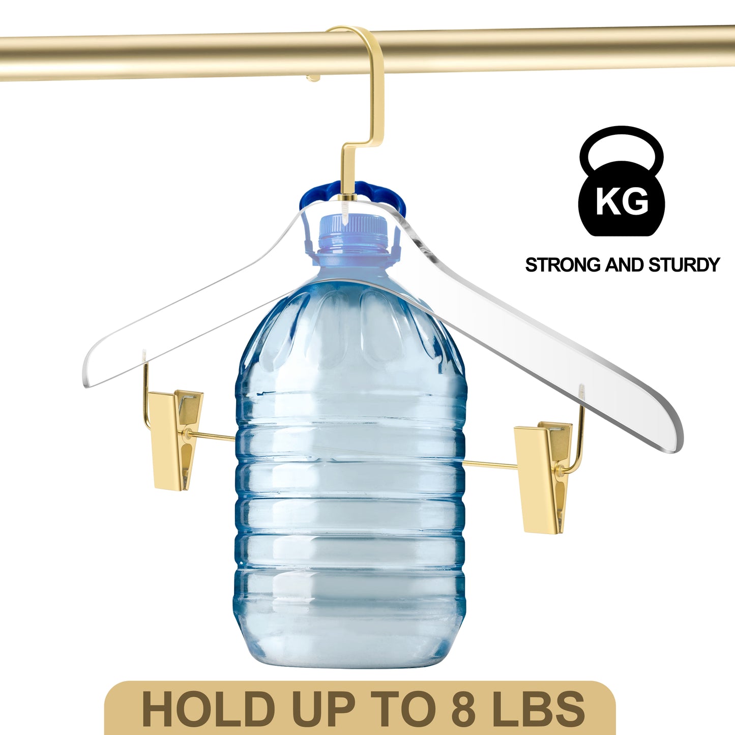 AC11 - 17" Clear Acrylic Hanger with Clips, Skirt Pants and Blouse Hanger, Thickness 0.39" - 40 Hangers 