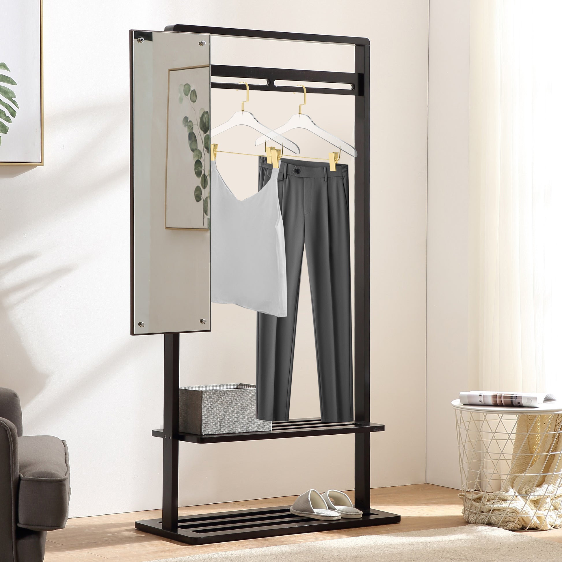 AC11 - 17" Clear Acrylic Hanger with Clips, Skirt Pants and Blouse Hanger, Thickness 0.39" - 40 Hangers 