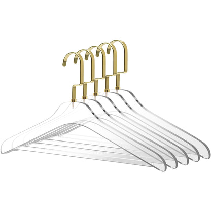 AC12 - 17" Clear Acrylic Hanger with Acrylic Bar, Suits and Pants Hanger, Thickness 0.39" - 50 Hangers 