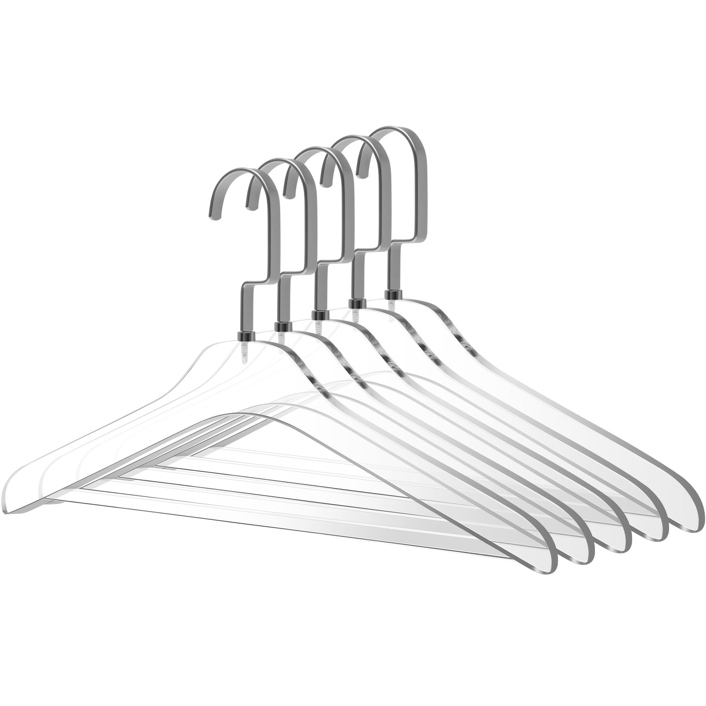 AC12 - 17" Clear Acrylic Hanger with Acrylic Bar, Suits and Pants Hanger, Thickness 0.39" - 50 Hangers 