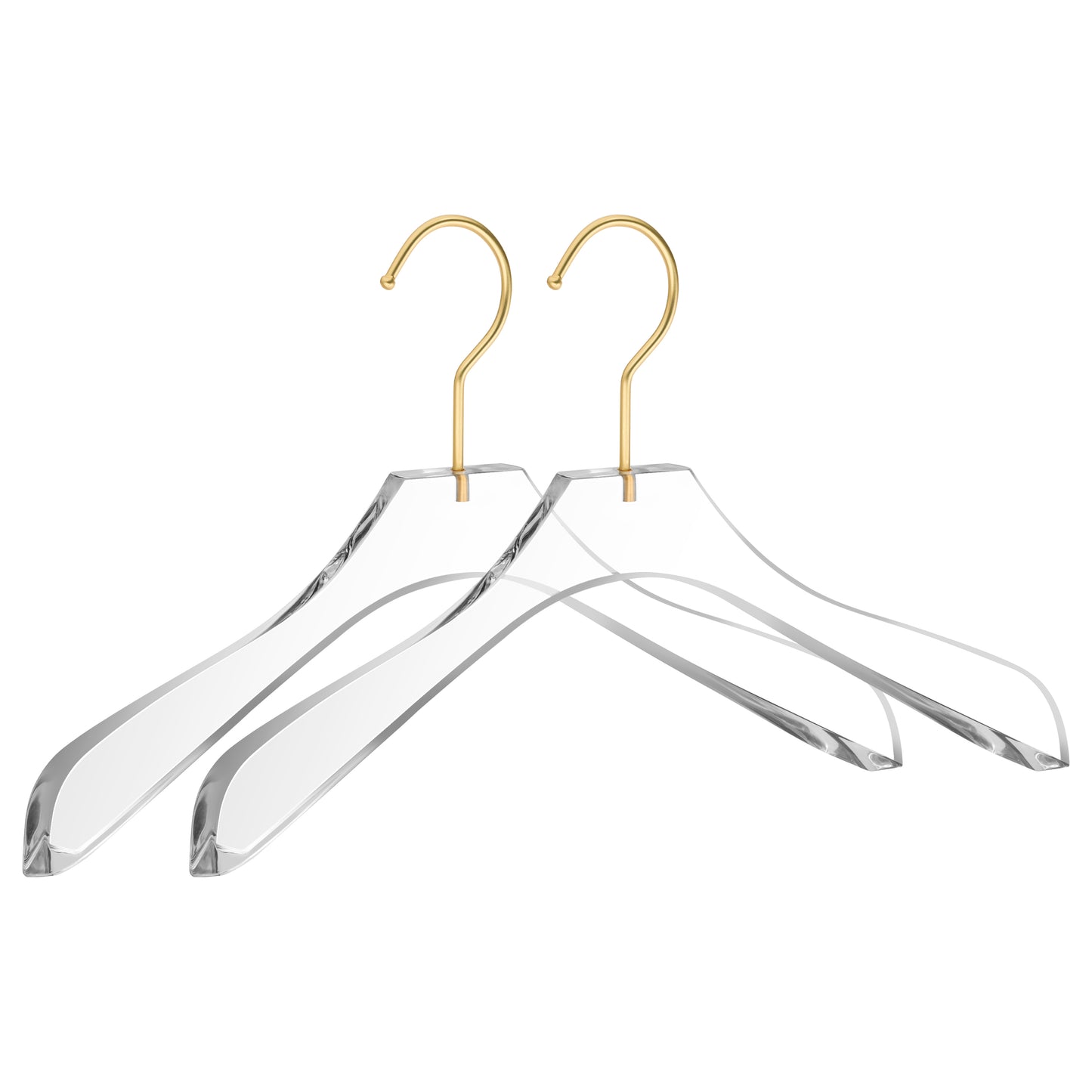 AC30 - 15.5" Acrylic Curved Coat Suit Hanger Wide Hook, 20 Hangers 
