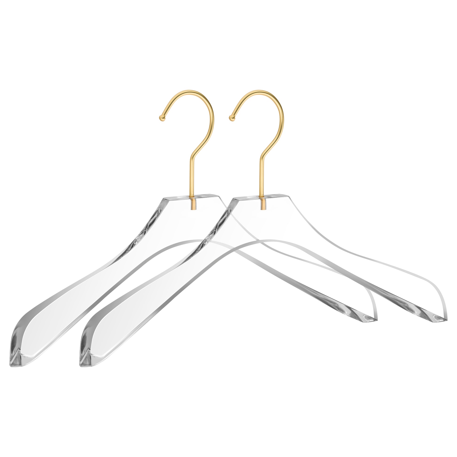 AC30 - 15.5" Acrylic Curved Coat Suit Hanger Wide Hook, 20 Hangers 