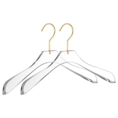 AC30 - 15.5" Acrylic Curved Coat Suit Hanger Wide Hook, 20 Hangers 