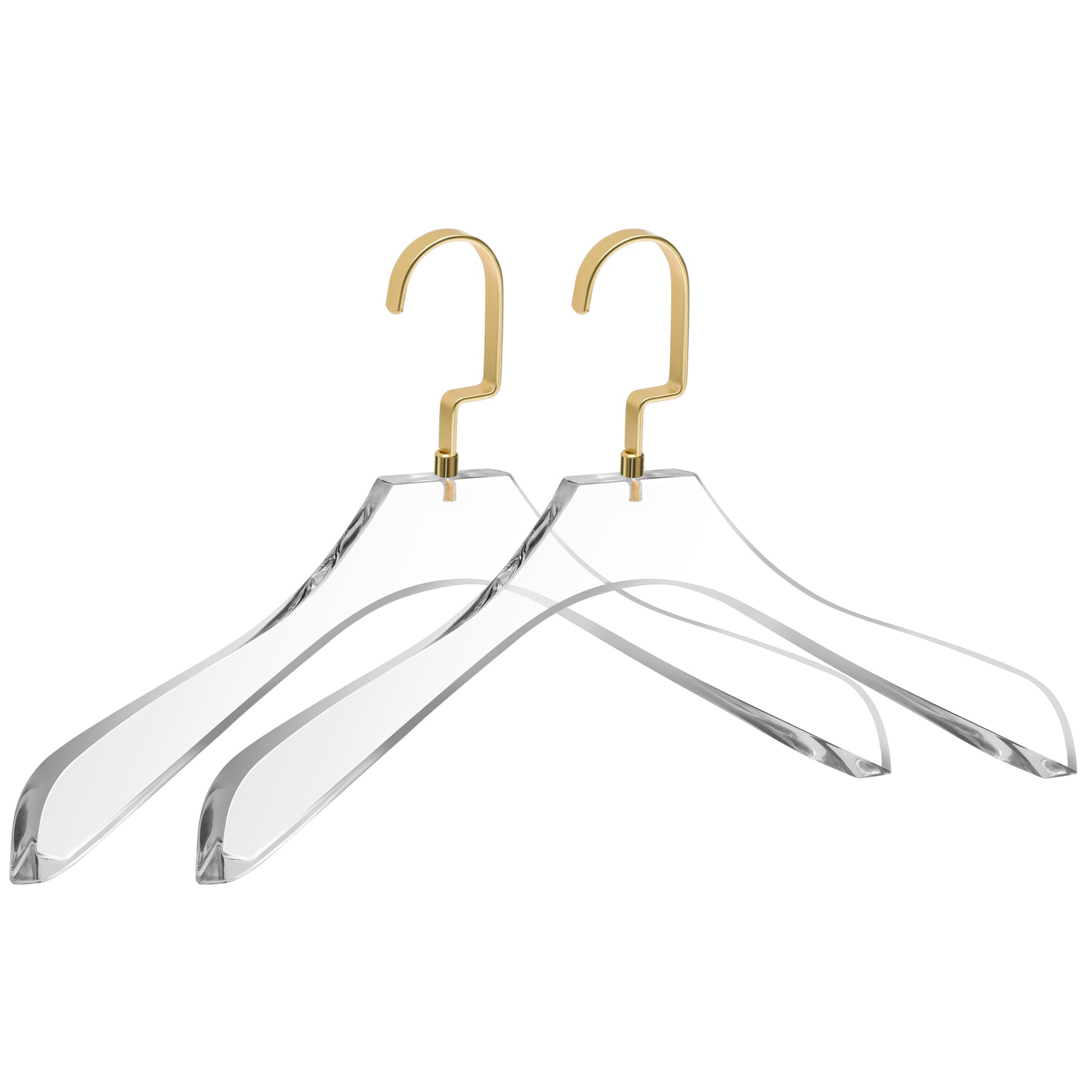 AC40 - 15.5" Acrylic Curved Coat Suit Hanger Wide Hook, 20 Hangers