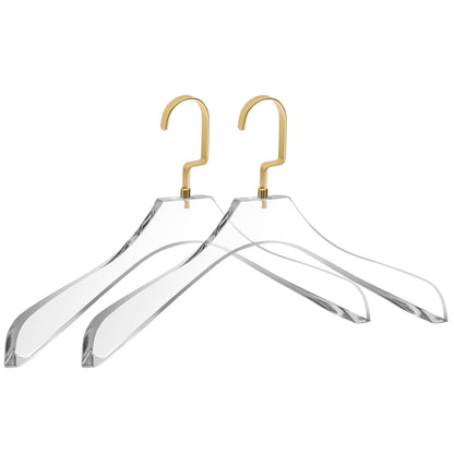AC40 - 15.5" Acrylic Curved Coat Suit Hanger Wide Hook, 20 Hangers