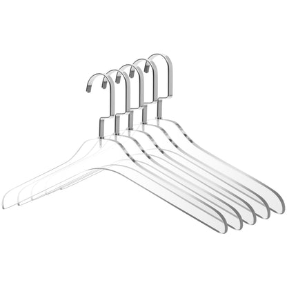 AC500 - 17" Clear Acrylic Hanger for The Coat Suit Closet, Choose Color Hook - Thickness 0.47" - 50 Hangers