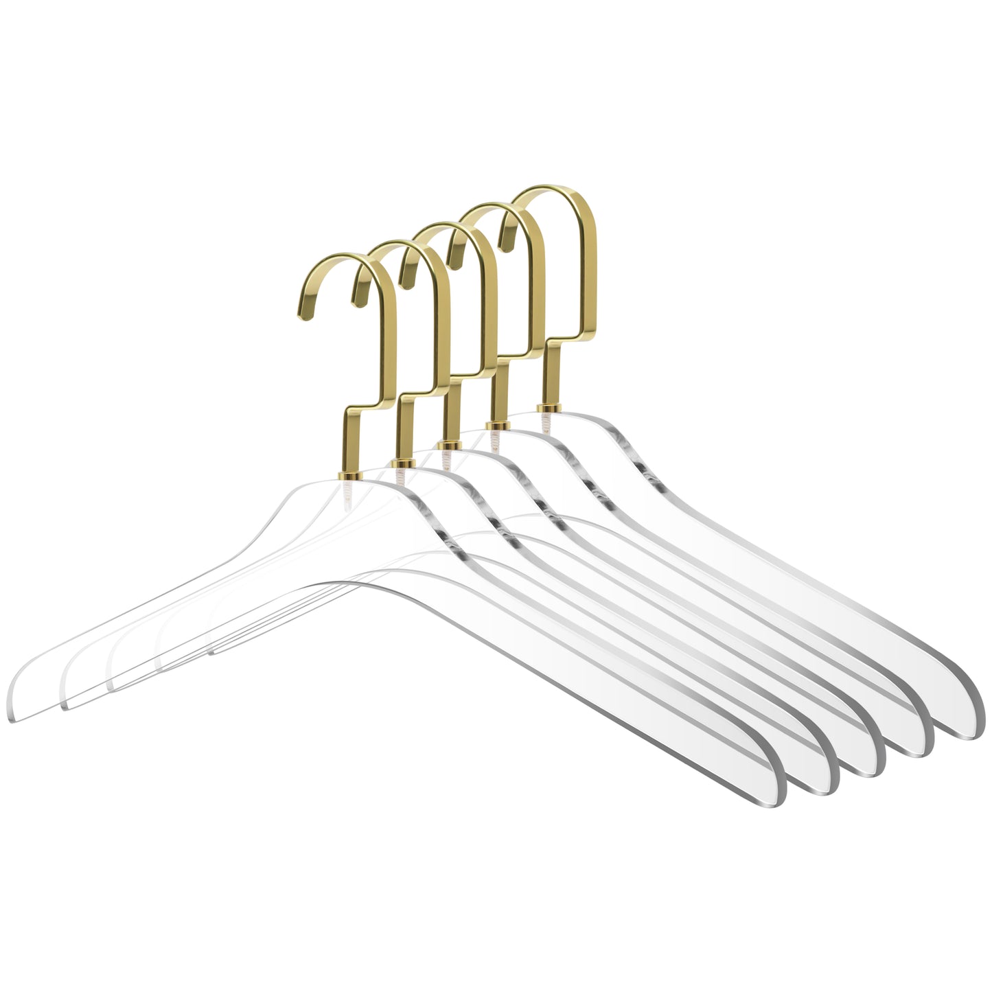 AC500 - 17" Clear Acrylic Hanger for The Coat Suit Closet, Choose Color Hook - Thickness 0.47" - 50 Hangers