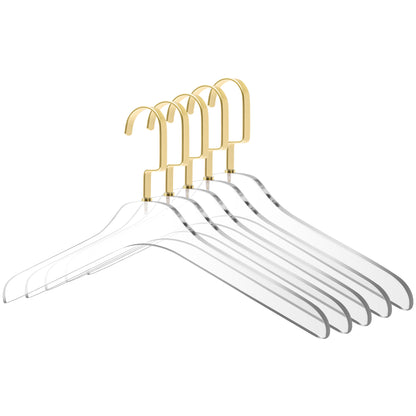 AC500 - 17" Clear Acrylic Hanger for The Coat Suit Closet, Choose Color Hook - Thickness 0.47" - 50 Hangers