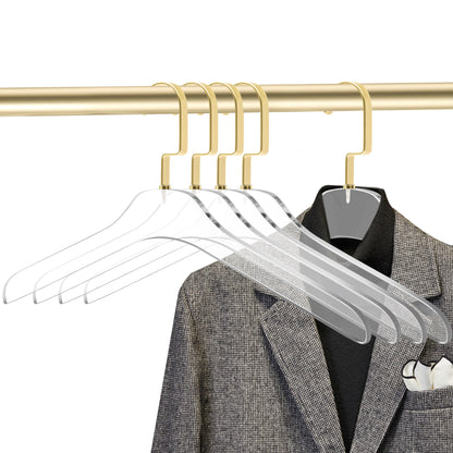 AC500 - 17" Clear Acrylic Hanger for The Coat Suit Closet, Choose Color Hook - Thickness 0.47" - 50 Hangers