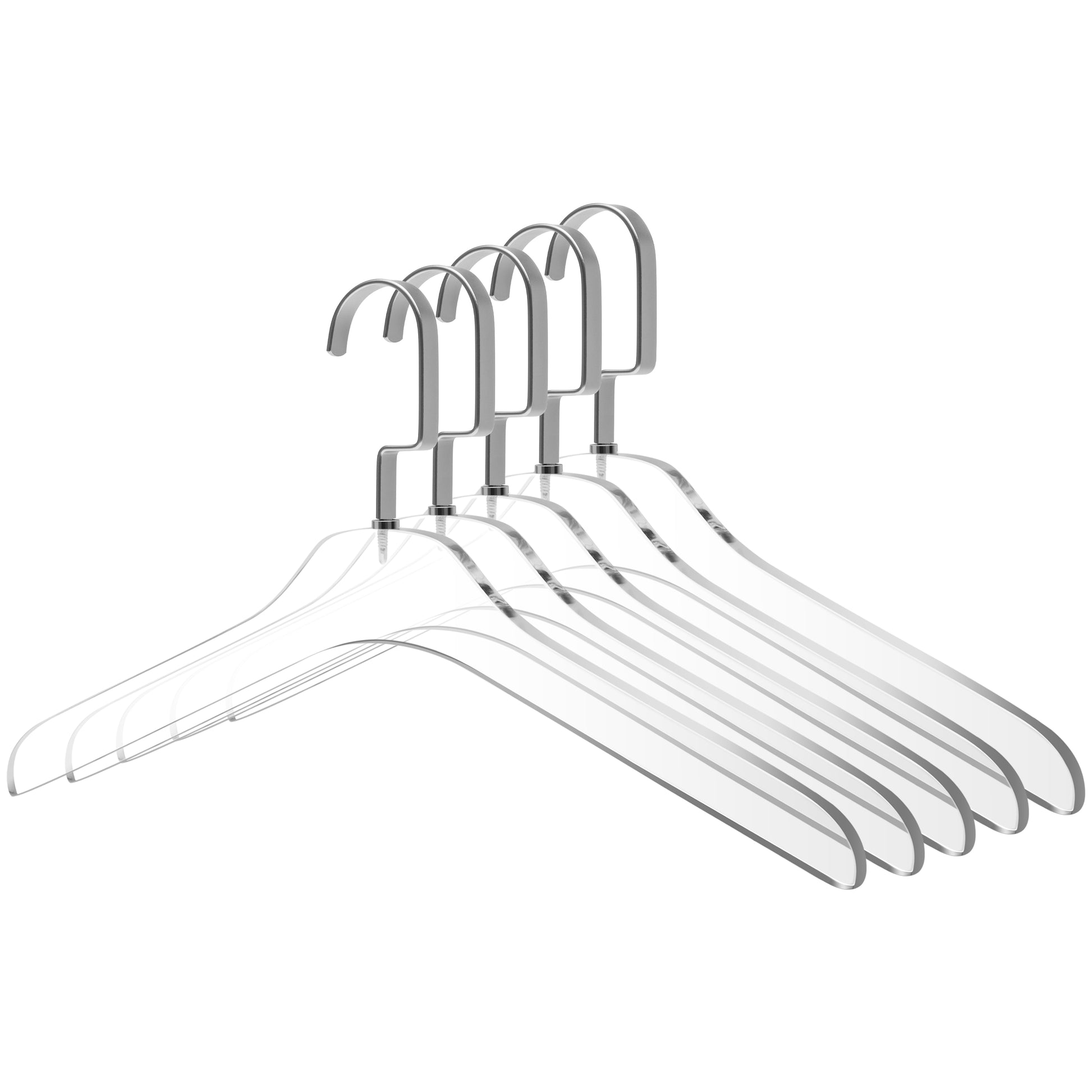 AC500 - 17" Clear Acrylic Hanger for The Coat Suit Closet, Choose Color Hook - Thickness 0.47" - 50 Hangers