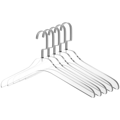 AC500 - 17" Clear Acrylic Hanger for The Coat Suit Closet, Choose Color Hook - Thickness 0.47" - 50 Hangers