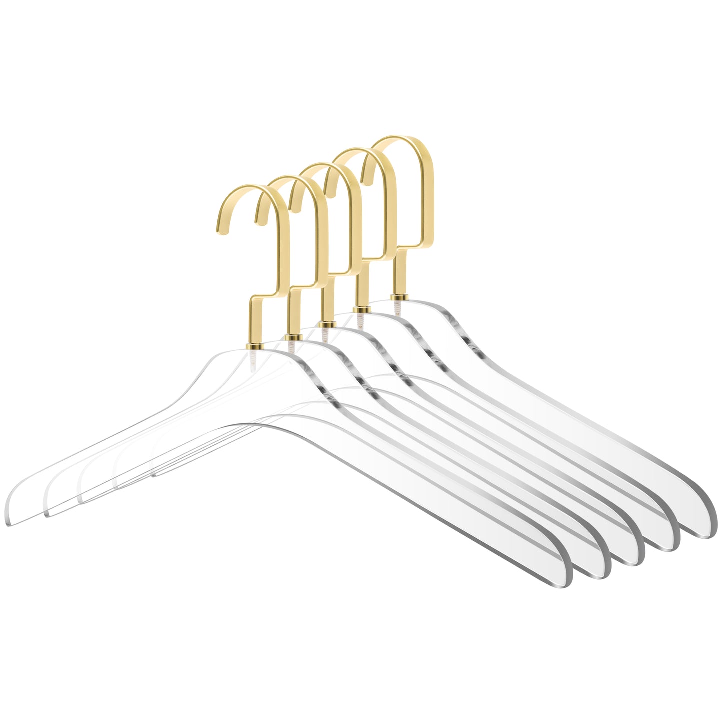 AC510 - 15" Clear Acrylic Petite Hanger for The Coat Suit Closet, Choose Color Hook - Thickness 0.47" - 50 Hangers