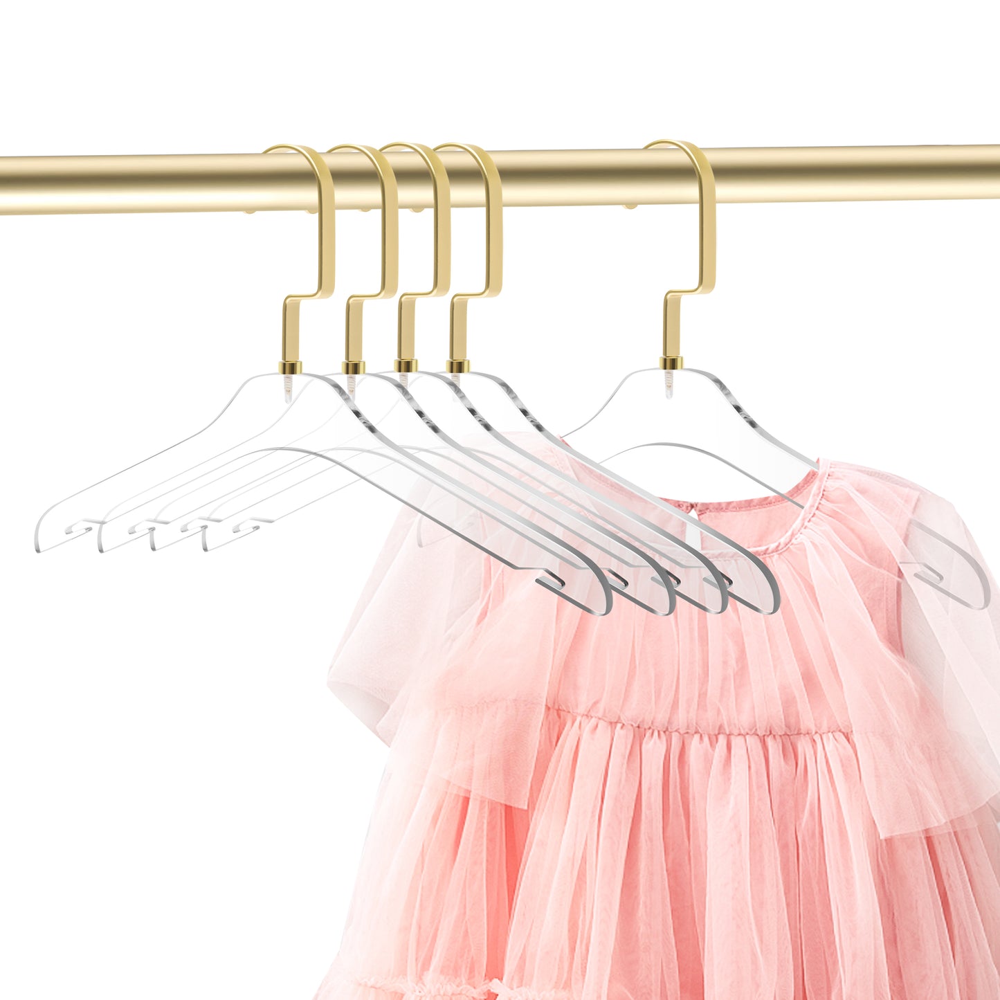 12.5" Clear Acrylic Kids Hanger for The Bedroom and Coat Closets, for Coats Suits and Shirts - Thickness 0.39" - 50 Hangers
