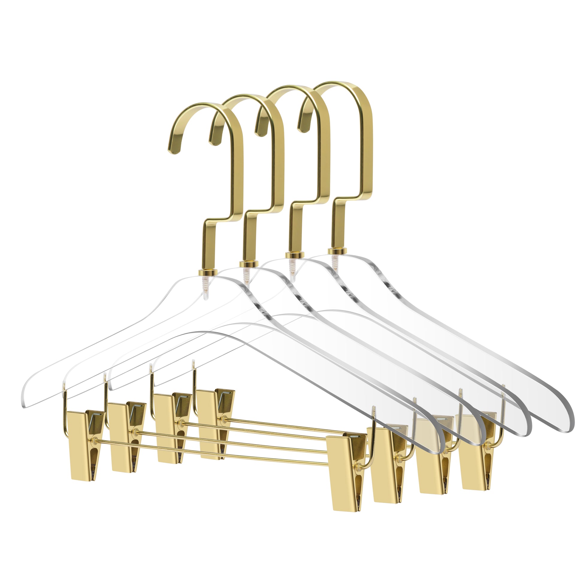 12.5" Clear Acrylic Kids Skirt Hanger for The Bedroom Closets, for Blouse, Skirts, Pants, and Dresses - Thickness 0.39" - 40 Hangers
