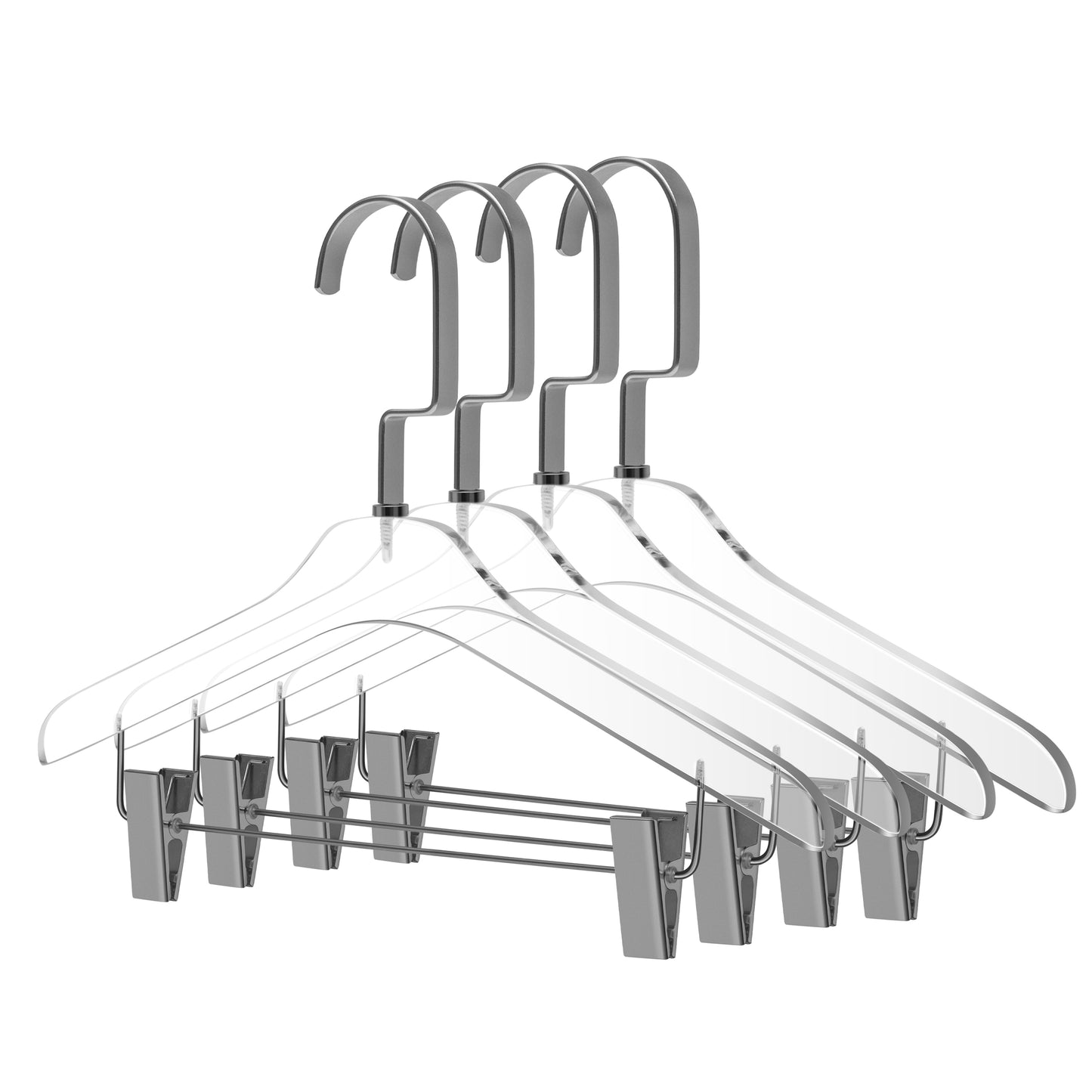 12.5" Clear Acrylic Kids Skirt Hanger for The Bedroom Closets, for Blouse, Skirts, Pants, and Dresses - Thickness 0.39" - 40 Hangers