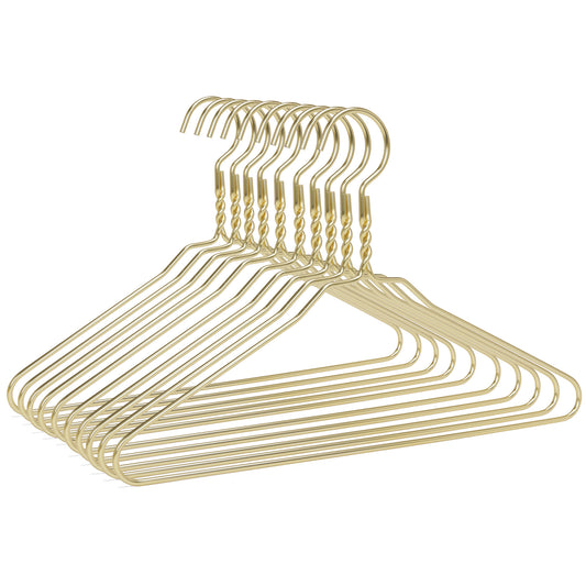 AL20 - 16.5" Gold Aluminum Hangers for Coats Suits and Shirts - 100 Hangers